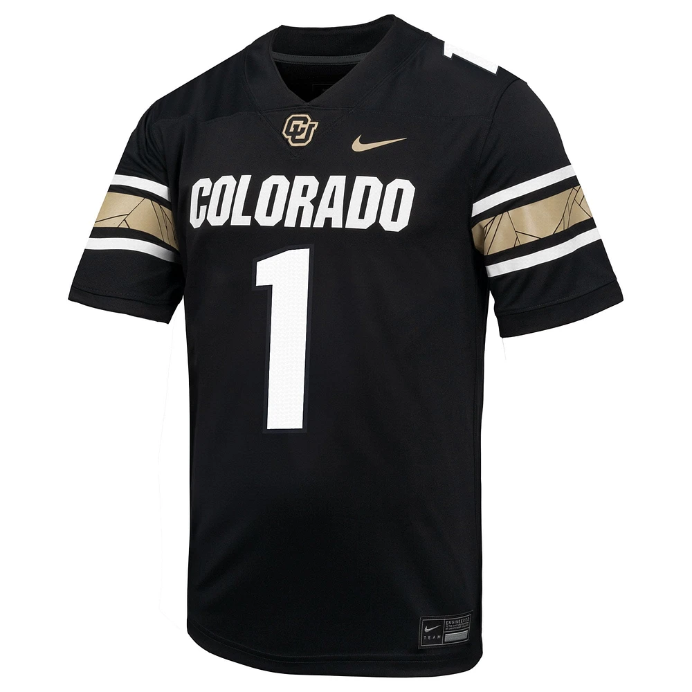 Men's Nike #1 Black Colorado Buffaloes Throwback Game Jersey