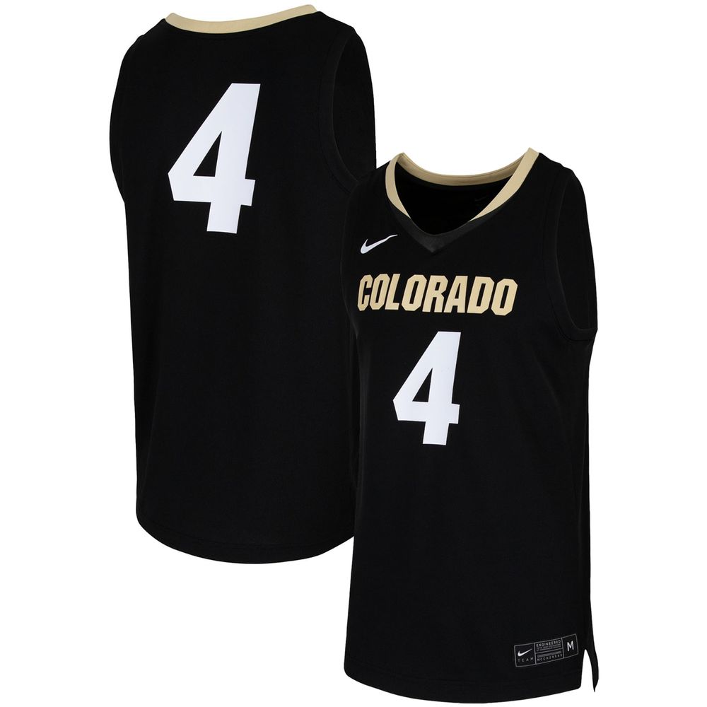 Men's Nike #4 Black Colorado Buffaloes Team Replica Basketball Jersey