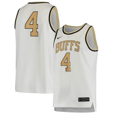 Men's Nike #4 White Colorado Buffaloes Replica Basketball Jersey