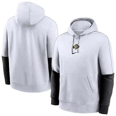 Sweat à capuche en polaire Nike Colorado Buffaloes 2024 Sideline Club pour homme, blanc