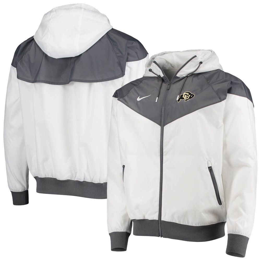 Men's Nike White Colorado Buffaloes Windrunner Raglan Full-Zip Hoodie Jacket