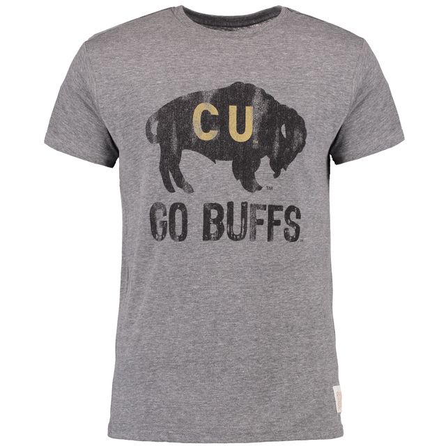 T-shirt à trois mélanges Vintage Original Retro Brand Heathered Grey Colorado Buffaloes Go Buffs pour homme