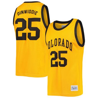 Men's Original Retro Brand Spencer Dinwiddie Gold Colorado Buffaloes Commemorative Classic Basketball Jersey