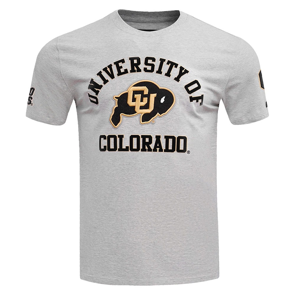 T-shirt classique à logo empilé Pro Standard pour hommes, gris, Colorado Buffaloes