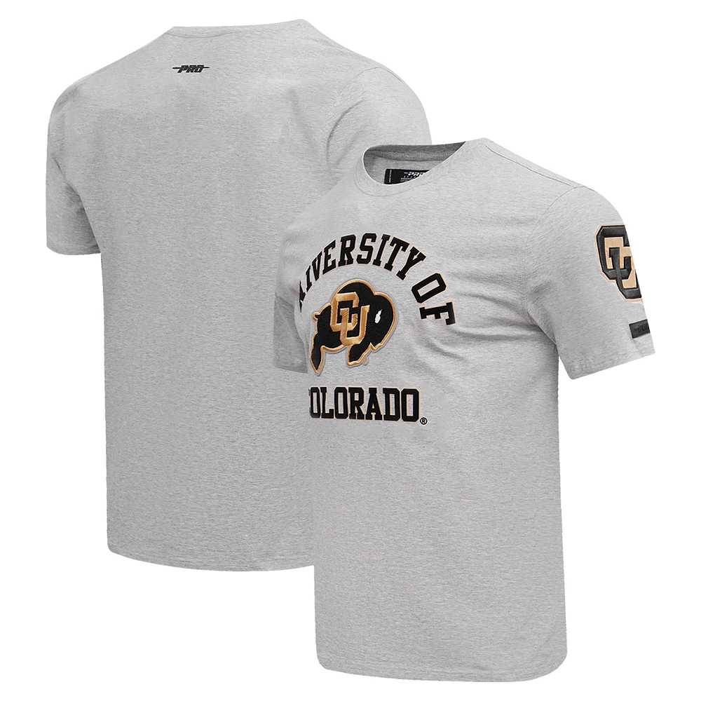 T-shirt classique à logo empilé Pro Standard pour hommes, gris, Colorado Buffaloes