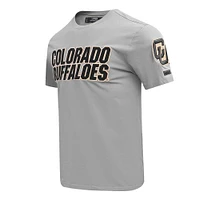 T-shirt classique avec mot-symbole Pro Standard pour hommes, gris, Colorado Buffaloes