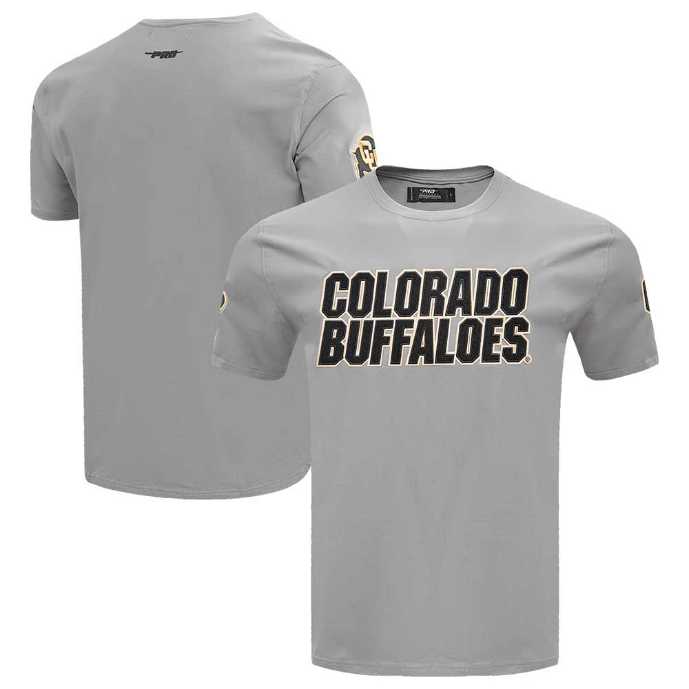 T-shirt classique avec mot-symbole Pro Standard pour hommes, gris, Colorado Buffaloes