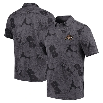 Polo Tommy Bahama noir Colorado Buffaloes Miramar Blooms pour hommes