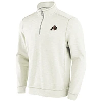 Men's Tommy Bahama Cream Colorado Buffaloes Tobago Bay Half-Zip Tri-Blend Top