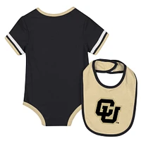 Ensemble body et bavoir pour nouveau-né bébé Colosseum Black Colorado Buffaloes