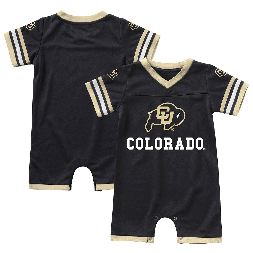 Nouveau-né et nourrisson Colosseum Black Colorado Buffaloes Bumpo Football Logo Barboteuse