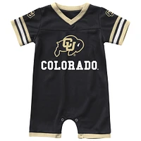 Nouveau-né et nourrisson Colosseum Black Colorado Buffaloes Bumpo Football Logo Barboteuse