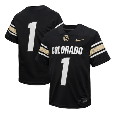 Maillot de football réplique Nike #1 noir Colorado Buffaloes Throwback Untouchable pour tout-petit