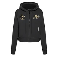 Veste à capuche entièrement zippée sequins Game Day Pro Standard noire des Colorado Buffaloes pour femme