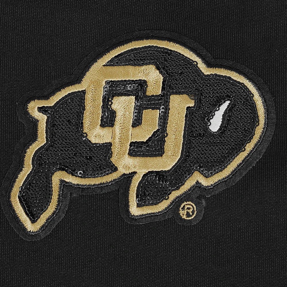 Veste à capuche entièrement zippée sequins Game Day Pro Standard noire des Colorado Buffaloes pour femme