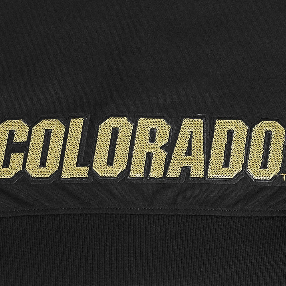 Veste à capuche entièrement zippée sequins Game Day Pro Standard noire des Colorado Buffaloes pour femme