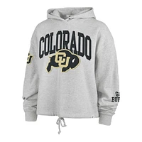 Women's '47 Heather Gray Colorado Buffaloes High Hopes Long Sleeve Cropped Hoodie