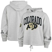 Women's '47 Heather Gray Colorado Buffaloes High Hopes Long Sleeve Cropped Hoodie