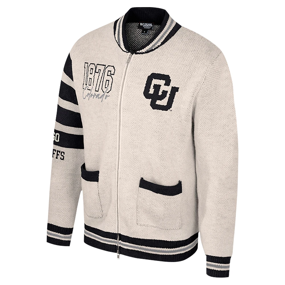 Pull zippé en jacquard crème Colosseum pour femme des Colorado Buffaloes