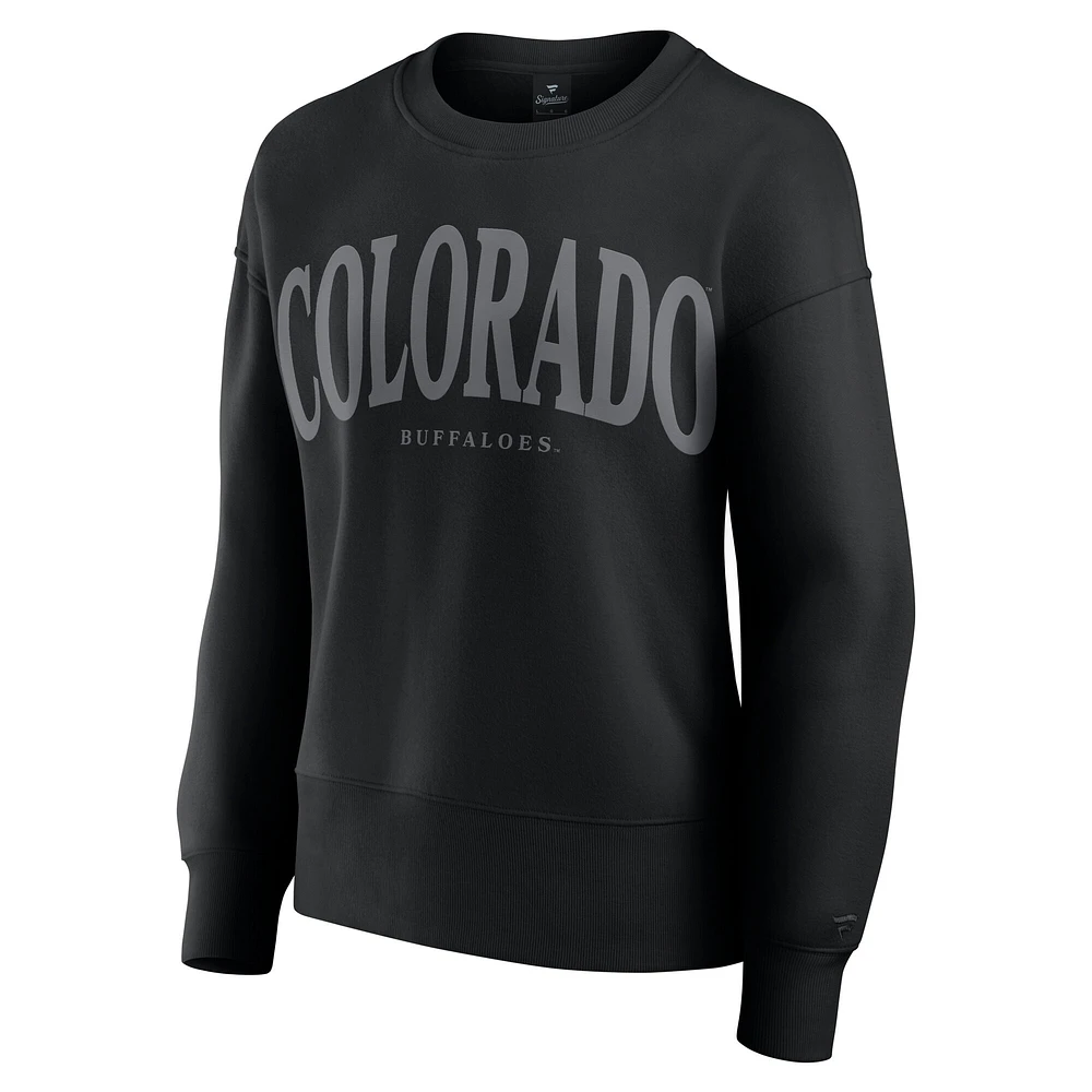 Women's Fanatics Black Colorado Buffaloes Supersoft Flow Fleece Pullover Sweatshirt