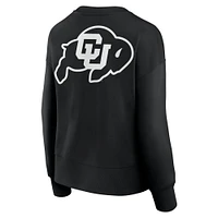 Women's Fanatics Black Colorado Buffaloes Supersoft Flow Fleece Pullover Sweatshirt