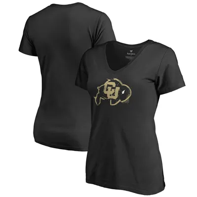 Colorado Buffaloes Fanatics Branded Women's Splatter Logo V-Neck T-Shirt - Black