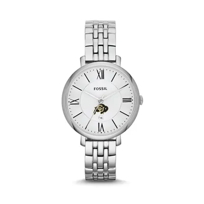 Colorado Buffaloes Fossil Women's Jacqueline Stainless Steel Watch - Silver