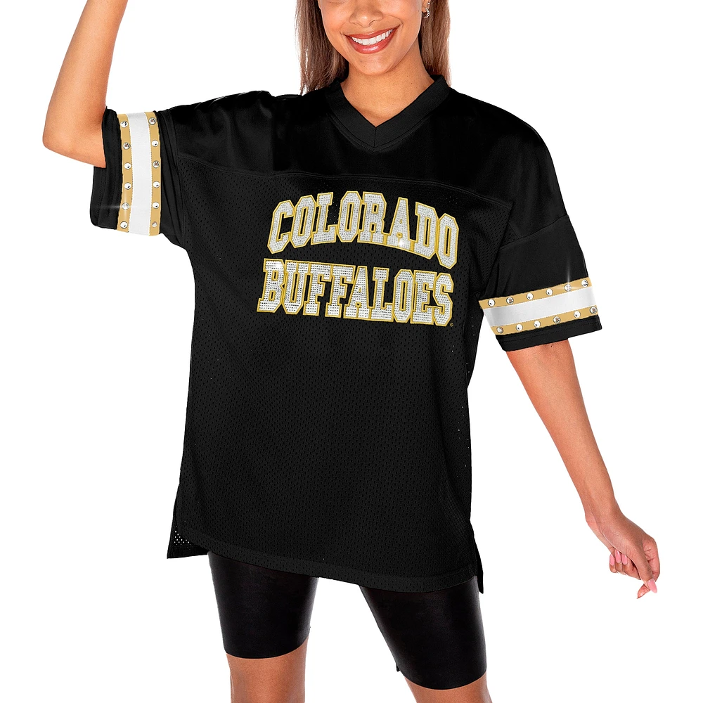 Women's Gameday Couture Black Colorado Buffaloes Until Kickoff Rhinestone Fashion T-Shirt