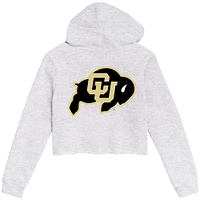 Women's League Collegiate Wear Ash Colorado Buffaloes 2-Hit 1636 Cropped Pullover Hoodie