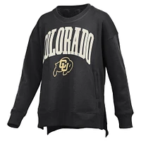 Women's Pressbox Black Colorado Buffaloes Pocketed Arch Pullover Sweatshirt