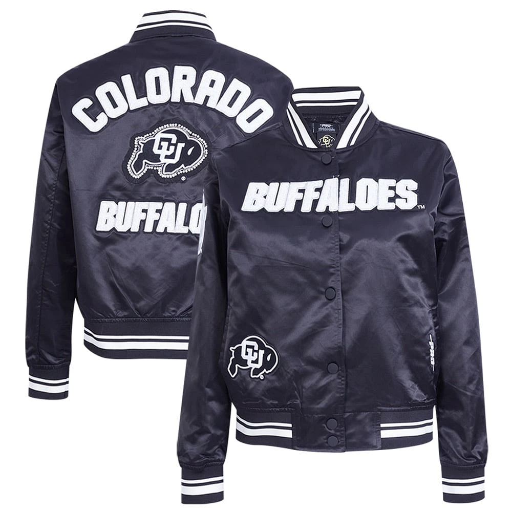 Veste à boutons-pression complète Pro Standard Black Colorado Buffaloes Satin Pearl pour femme