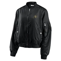 Blouson aviateur noir entièrement zippé WEAR by Erin Andrews pour femmes des Colorado Buffaloes