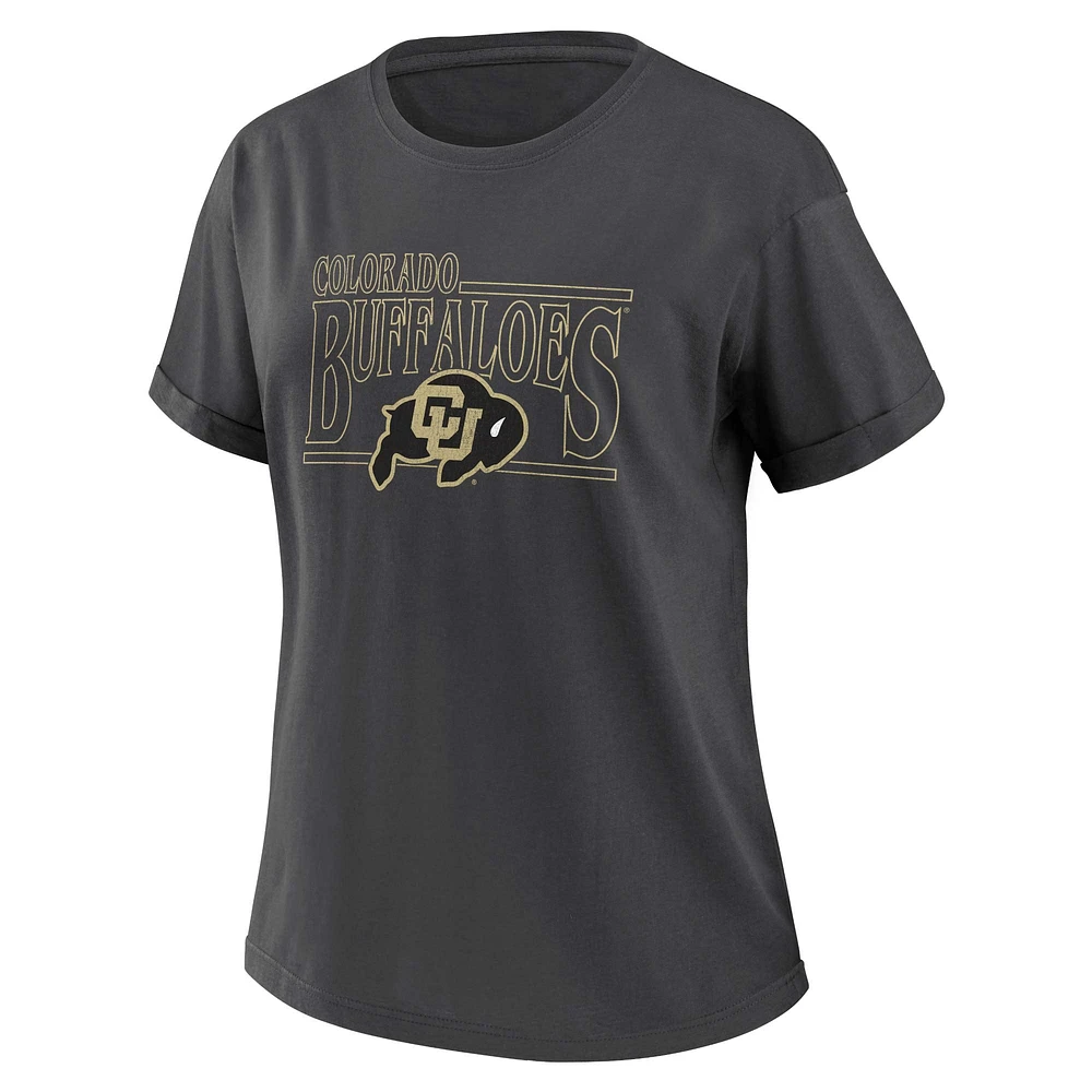 WEAR by Erin Andrews - T-shirt boyfriend anthracite Colorado Buffaloes pour femmes