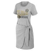 Women's WEAR by Erin Andrews Heather Gray Colorado Buffaloes Knotted T-Shirt Dress