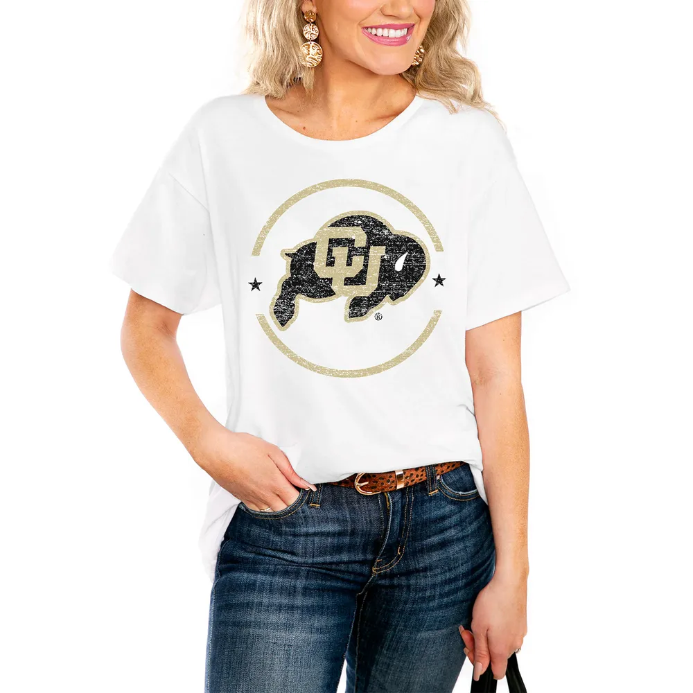 Women's Gameday Couture White Colorado Buffaloes This Time Around Oversized  T-Shirt