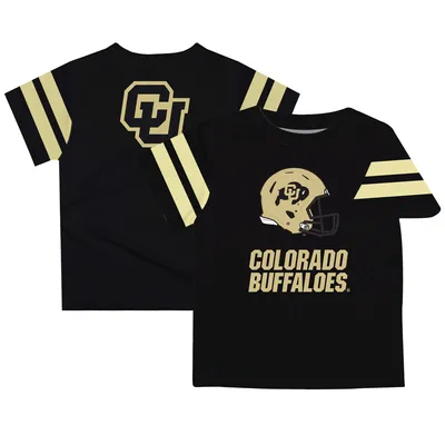 Colorado Buffaloes Youth Team Logo Stripes T-Shirt - Black