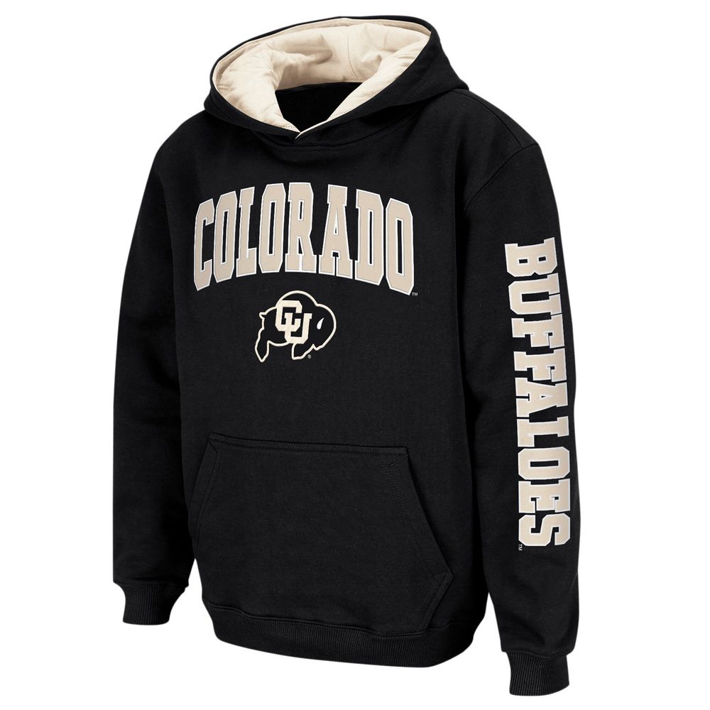 Youth Colosseum Black Colorado Buffaloes 2-Hit Team Pullover Hoodie