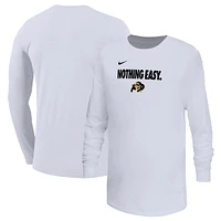 Youth Nike White Colorado Buffaloes 2025 On-Court Bench Long Sleeve T-Shirt
