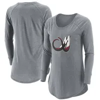 Women's Gray Colorado Mammoth Primary Logo Tri-Blend Long Sleeve T-Shirt