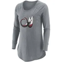 T-shirt à manches longues gris Colorado Mammoth Primary Logo pour femme