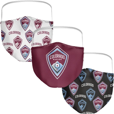 Adulte Fanatics Colorado Rapids All Over Logo Couvre-visage 3-Pack