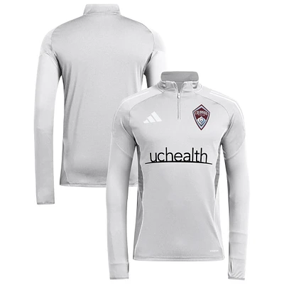 Haut d'entraînement à manches longues et quart de zip adidas Silver Colorado Rapids 2025 AEROREADY pour homme