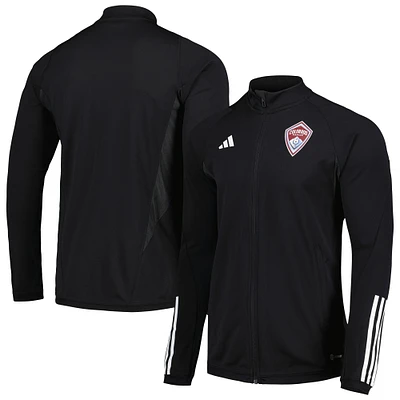 Haut d'entraînement à glissière intégrale AEROREADY On-Field pour homme adidas Colorado Rapids 2023 Noir