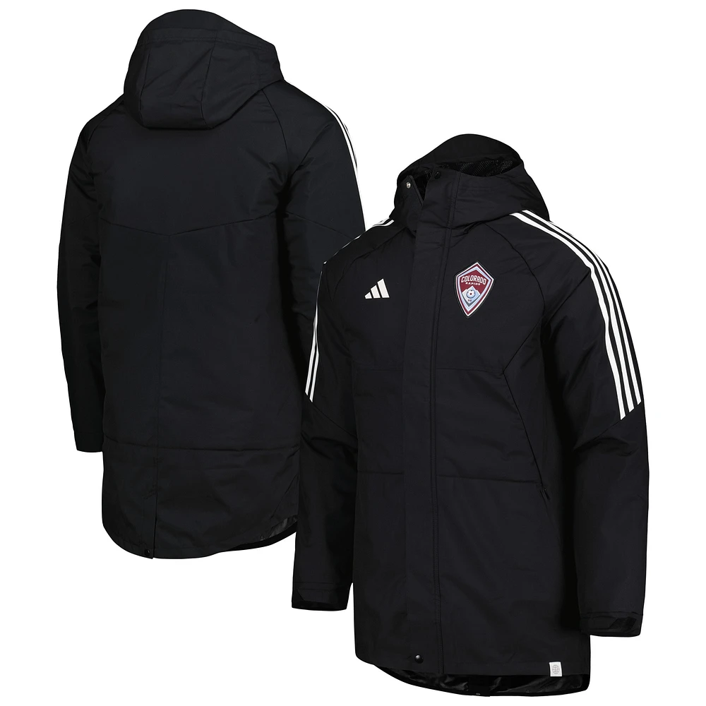 Men's adidas Black Colorado Rapids Stadium Parka Raglan Full-Zip Hoodie Jacket