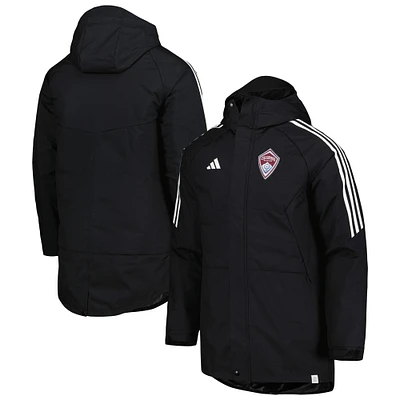 Veste à capuche raglan entièrement zippée pour homme adidas Colorado Rapids Stadium Parka noire