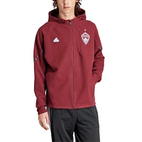 Men's adidas Burgundy Colorado Rapids 2024 Anthem Travel Raglan Sleeve Full-Zip Jacket