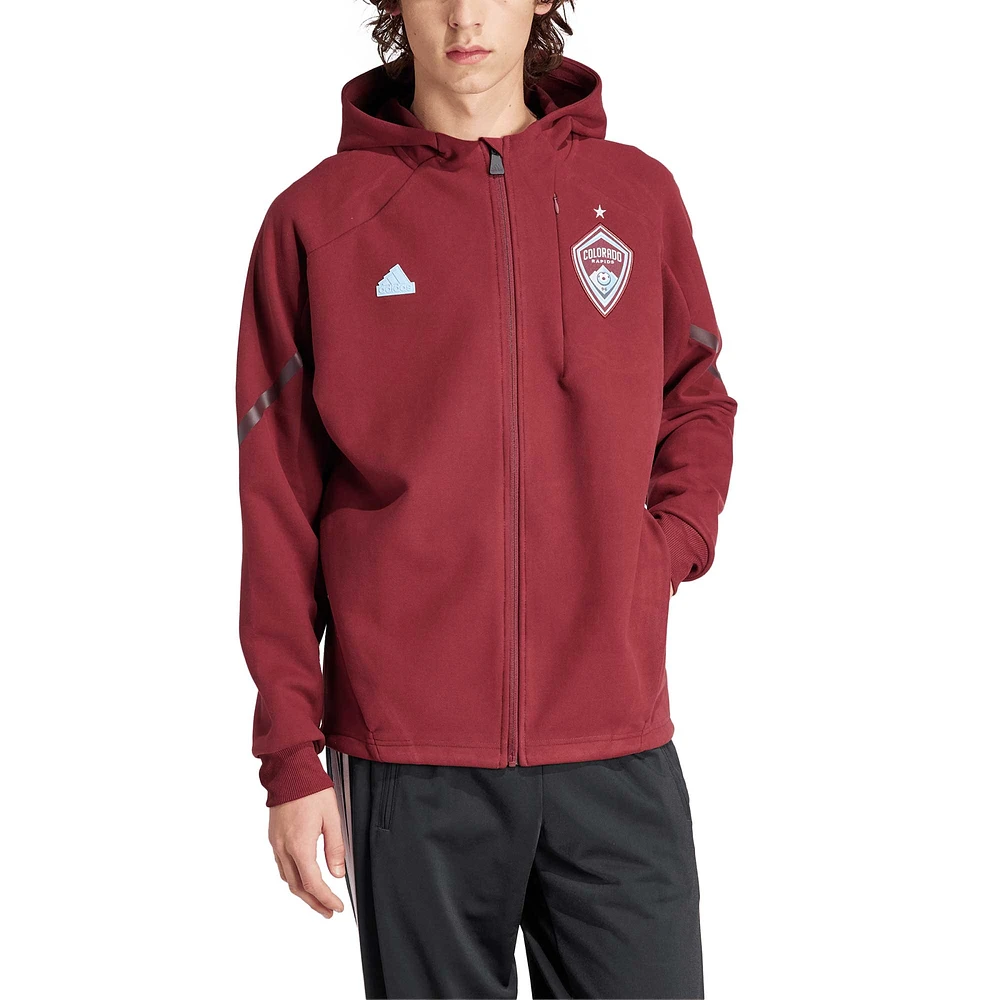 Men's adidas Burgundy Colorado Rapids 2024 Anthem Travel Raglan Sleeve Full-Zip Jacket