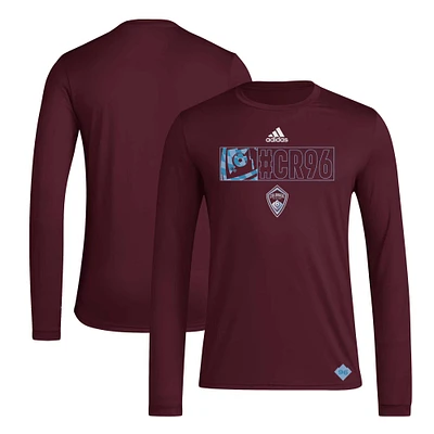 Men's adidas Burgundy Colorado Rapids 2024 Jersey Hook AEROREADY Long Sleeve T-Shirt