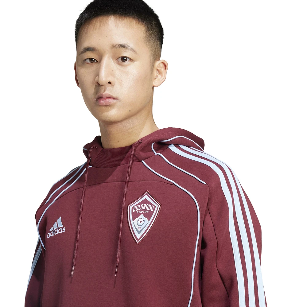 Men's adidas Burgundy Colorado Rapids 2025 Travel Pullover Hoodie