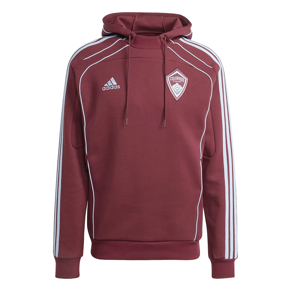 Men's adidas Burgundy Colorado Rapids 2025 Travel Pullover Hoodie